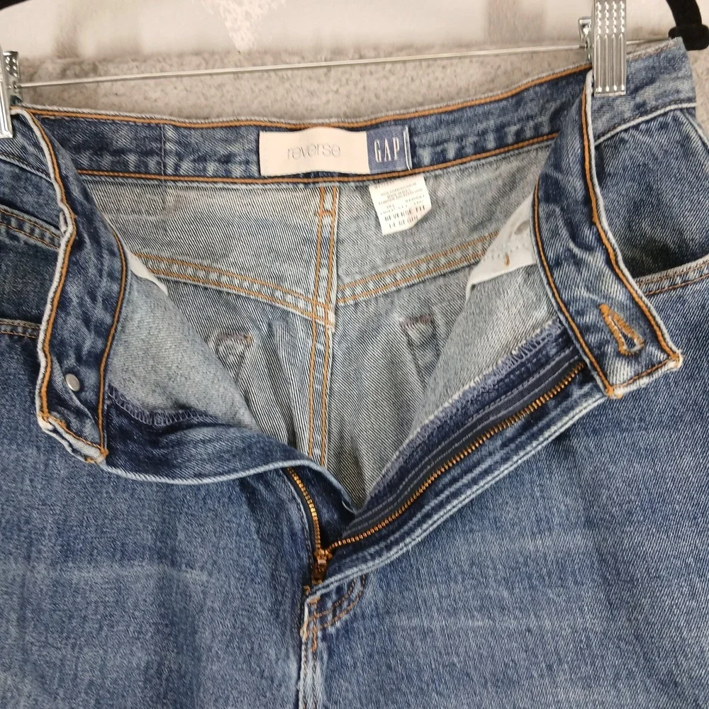 Vintage 90s GAP Reverse‎ Fit High Waisted Tapered Mom Jeans Regular Medium Wash